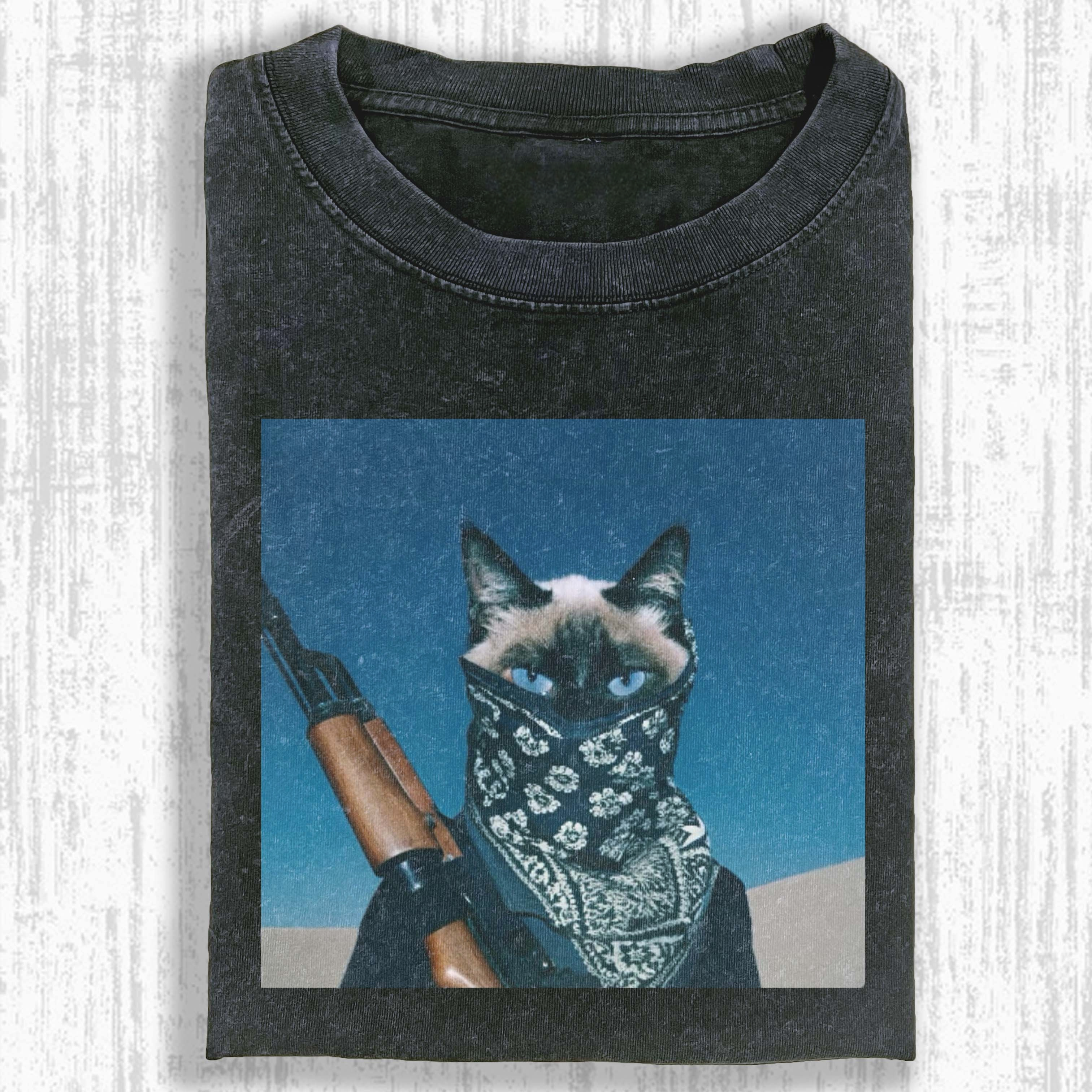 Wacky Cat Washed T-shirt