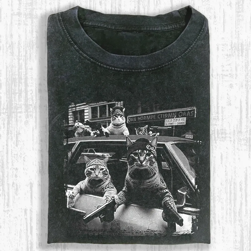 Whiskered Street Warriors Washed T-shirt