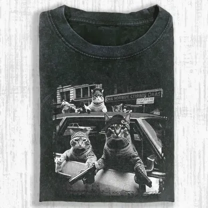 Whiskered Street Warriors Washed T-shirt