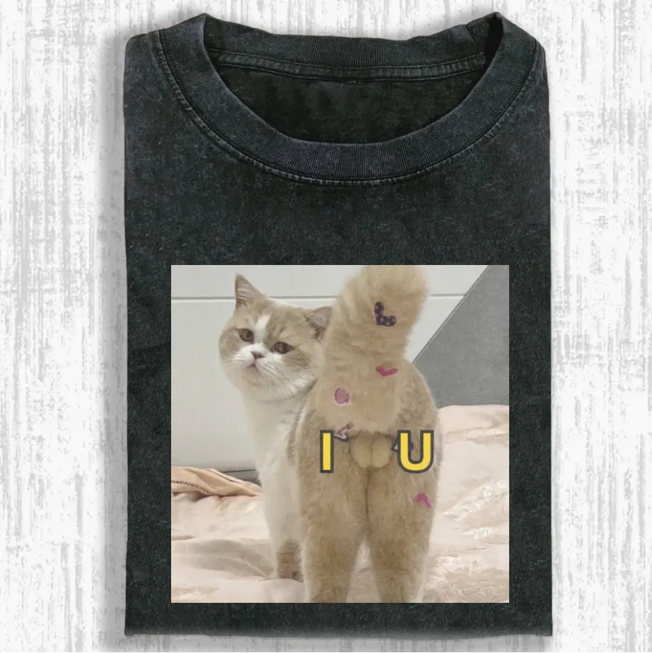 CAT MEME MOOD ICON Washed T-shirt