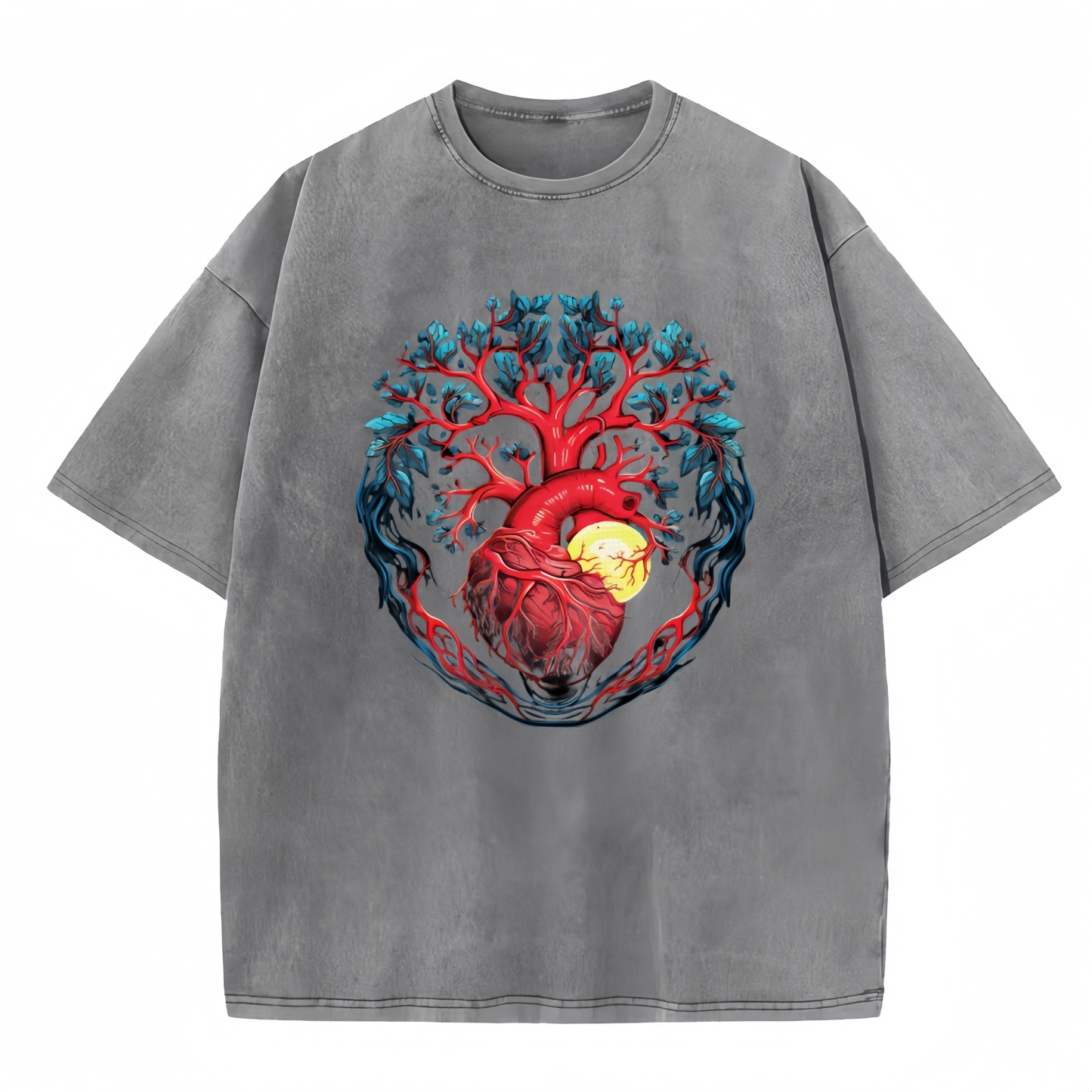 Heart And Erth Halftone Designs  Washed T-shirt