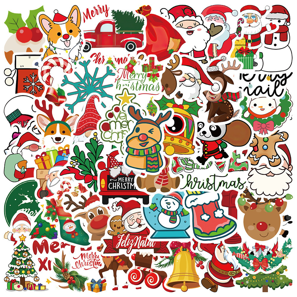Merry Christmas Stickers – 50pcs