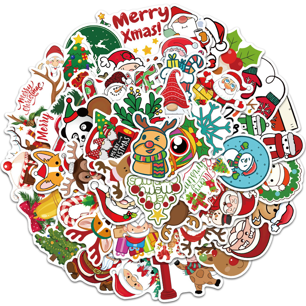 Merry Christmas Stickers – 50pcs