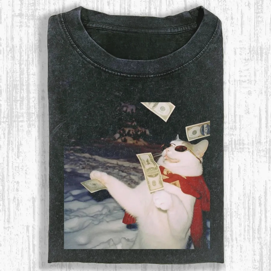 Rich cat Washed T-shirt
