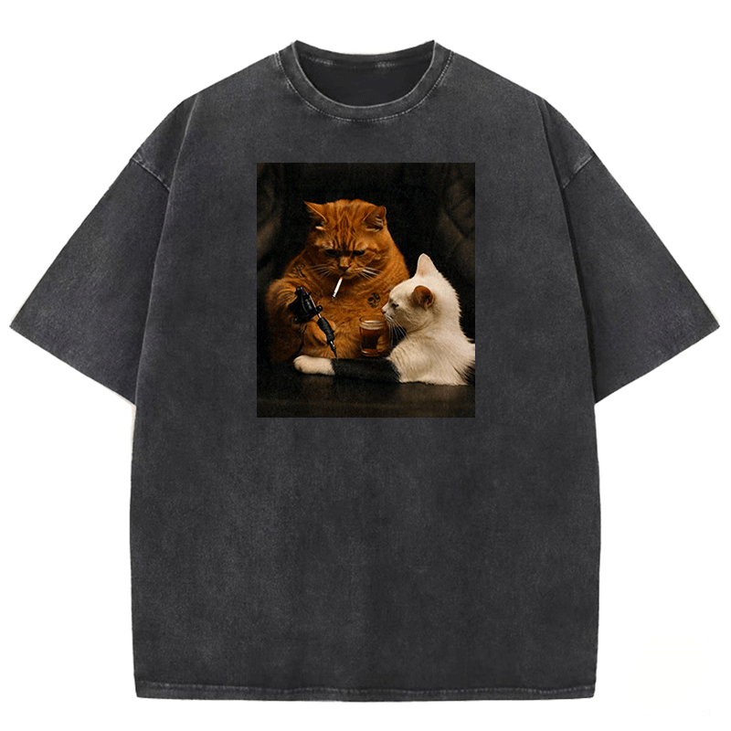 Tattoo Kitty Washed T-shirt
