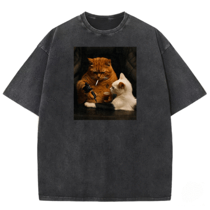 Tattoo Kitty Washed T-shirt