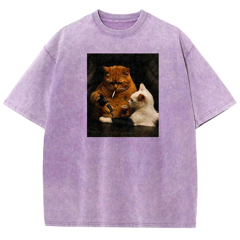 Tattoo Kitty Washed T-shirt
