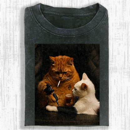 Tattoo Kitty Washed T-shirt