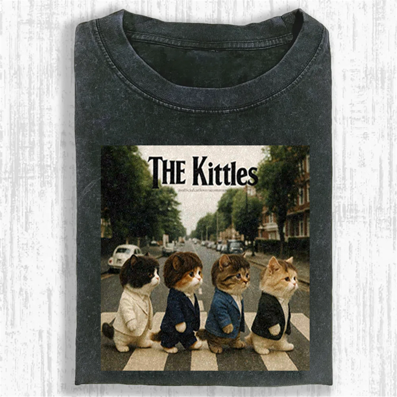 Meow Beatles Washed T-shirt