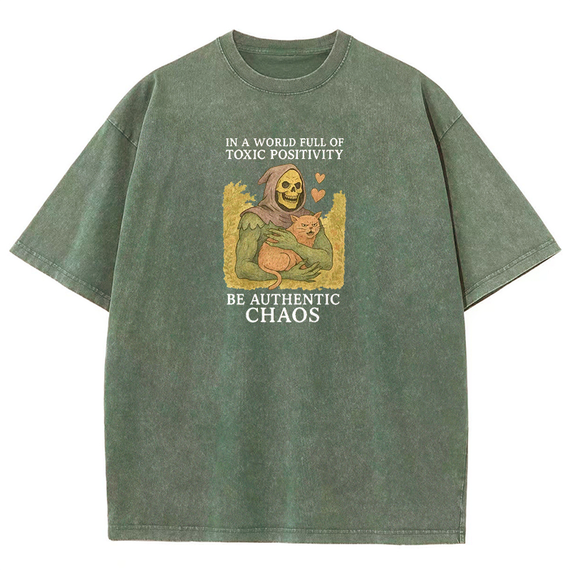 Toxic Positivity Cat Washed T-shirt