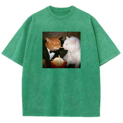 McWedding Meows Washed T-shirt