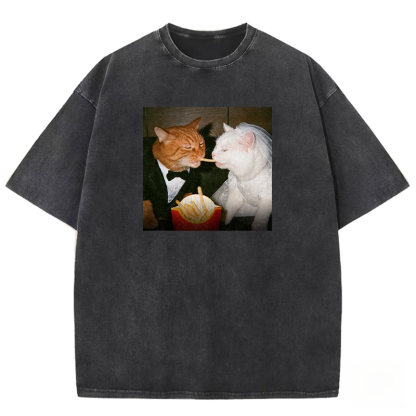 McWedding Meows Washed T-shirt