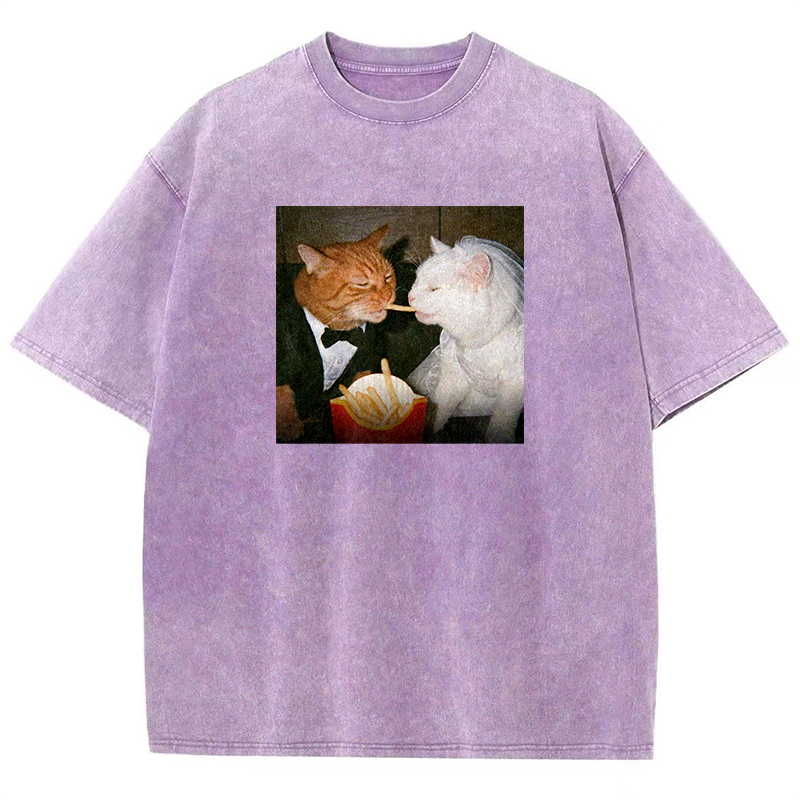 McWedding Meows Washed T-shirt