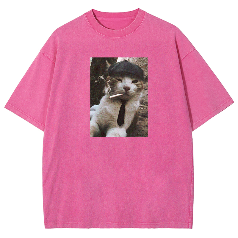 Smoking Gentleman Washed T-shirt