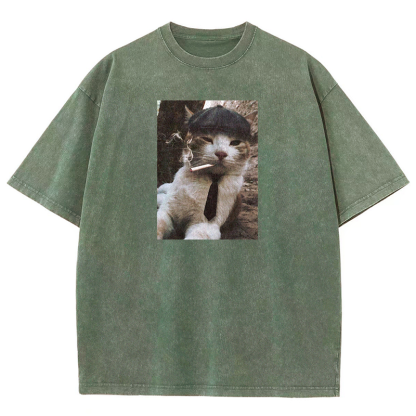 Smoking Gentleman Washed T-shirt