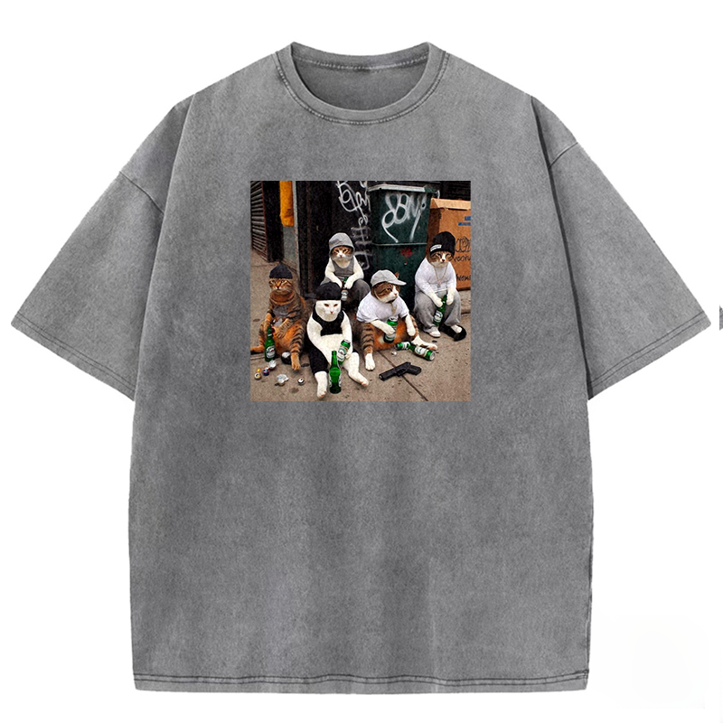 Street Gang Kitties Washed T-shirt
