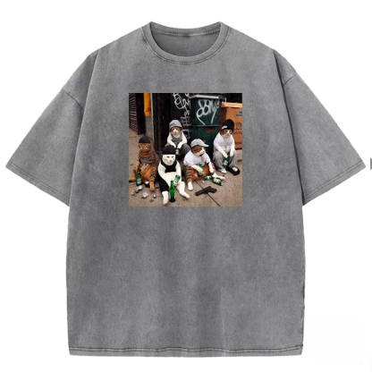 Street Gang Kitties Washed T-shirt