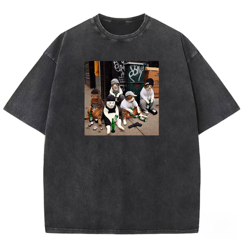 Street Gang Kitties Washed T-shirt