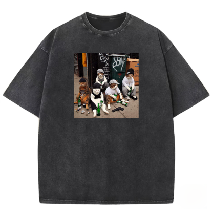 Street Gang Kitties Washed T-shirt