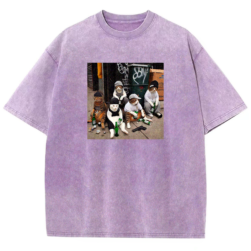 Street Gang Kitties Washed T-shirt