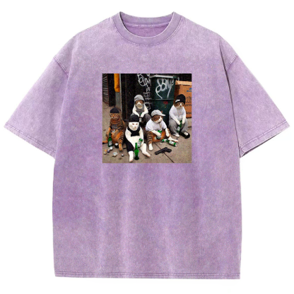 Street Gang Kitties Washed T-shirt