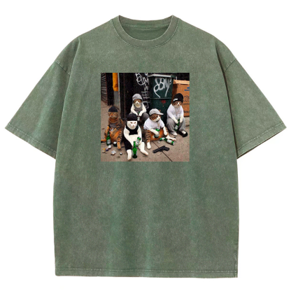 Street Gang Kitties Washed T-shirt