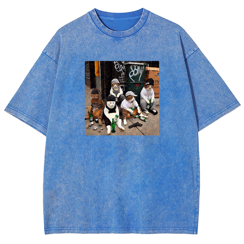 Street Gang Kitties Washed T-shirt