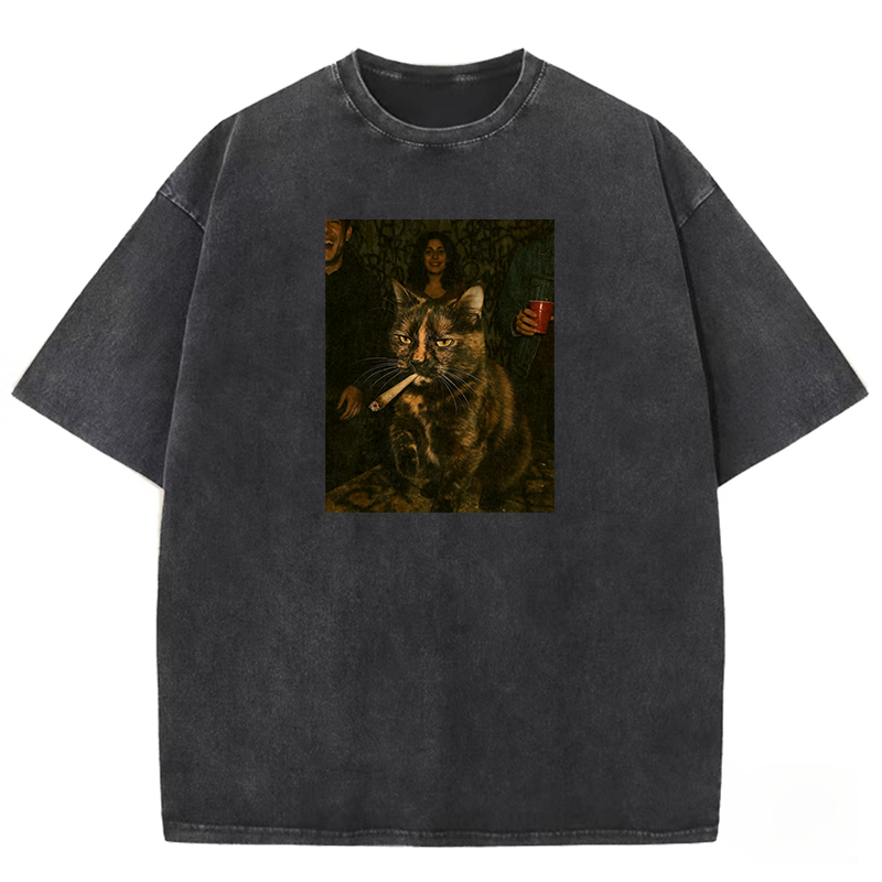 Underground Lounge Cat Washed T-shirt