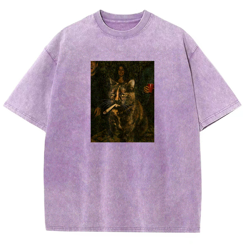 Underground Lounge Cat Washed T-shirt