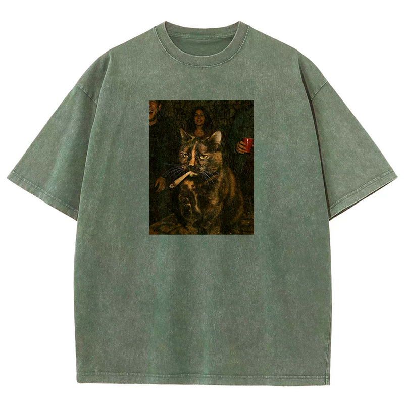 Underground Lounge Cat Washed T-shirt