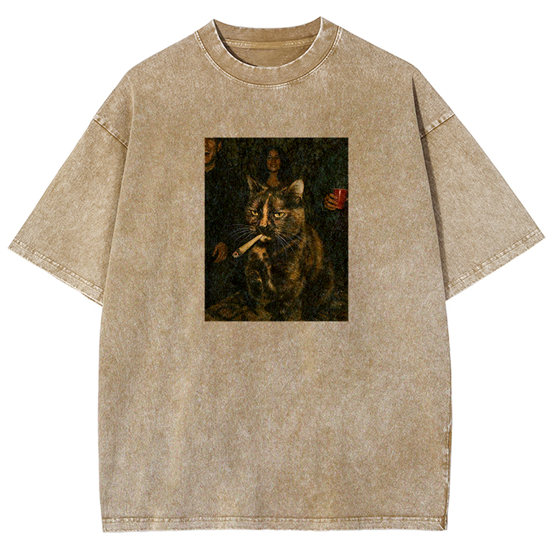 Underground Lounge Cat Washed T-shirt