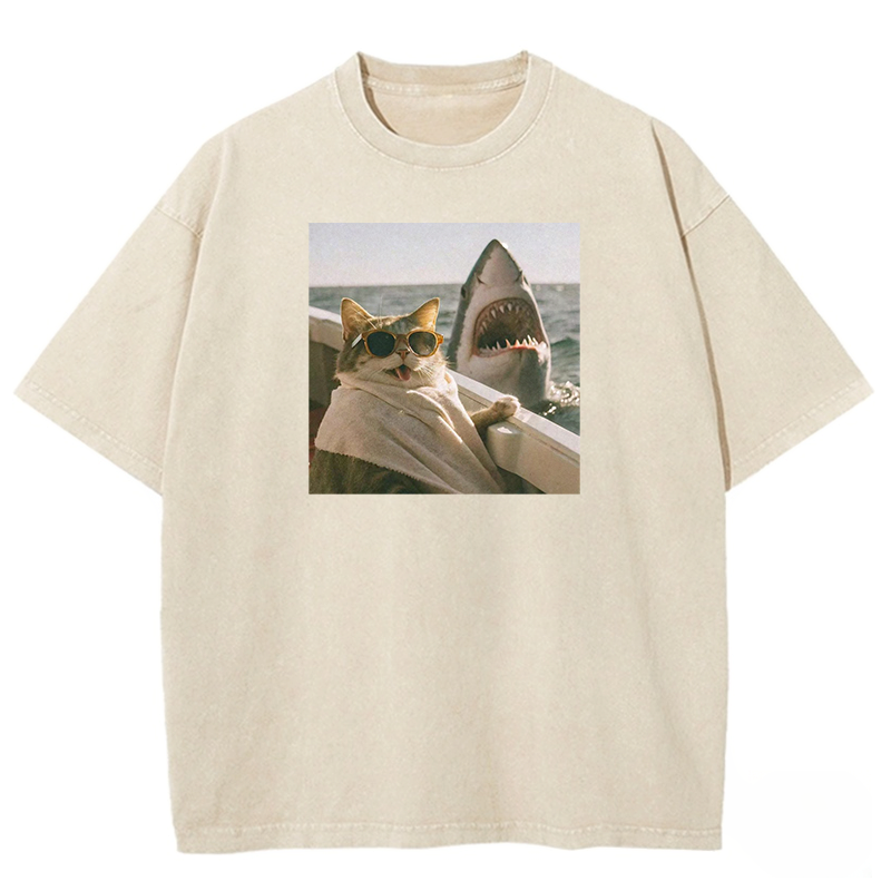 Shark Bait Survivor Washed T-shirt