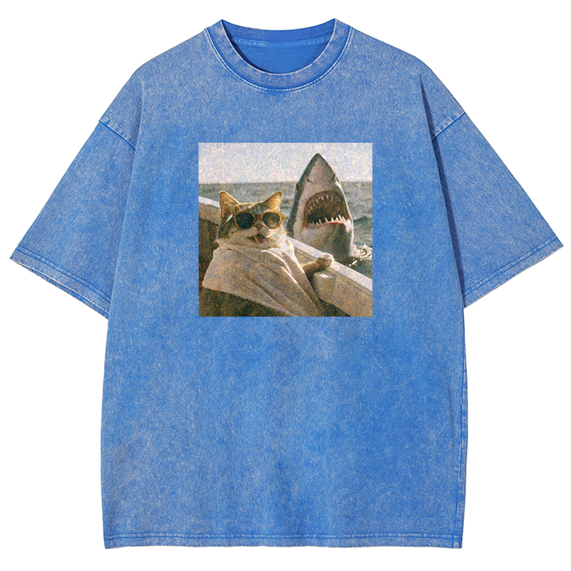 Shark Bait Survivor Washed T-shirt