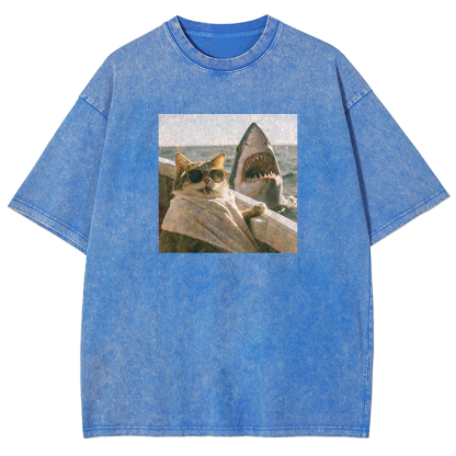 Shark Bait Survivor Washed T-shirt
