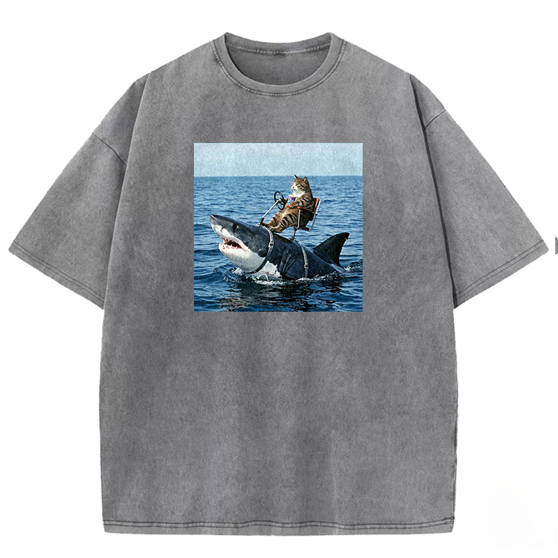 Shark Taxi Driver Washed T-shirt