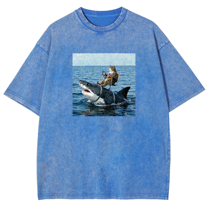 Shark Taxi Driver Washed T-shirt
