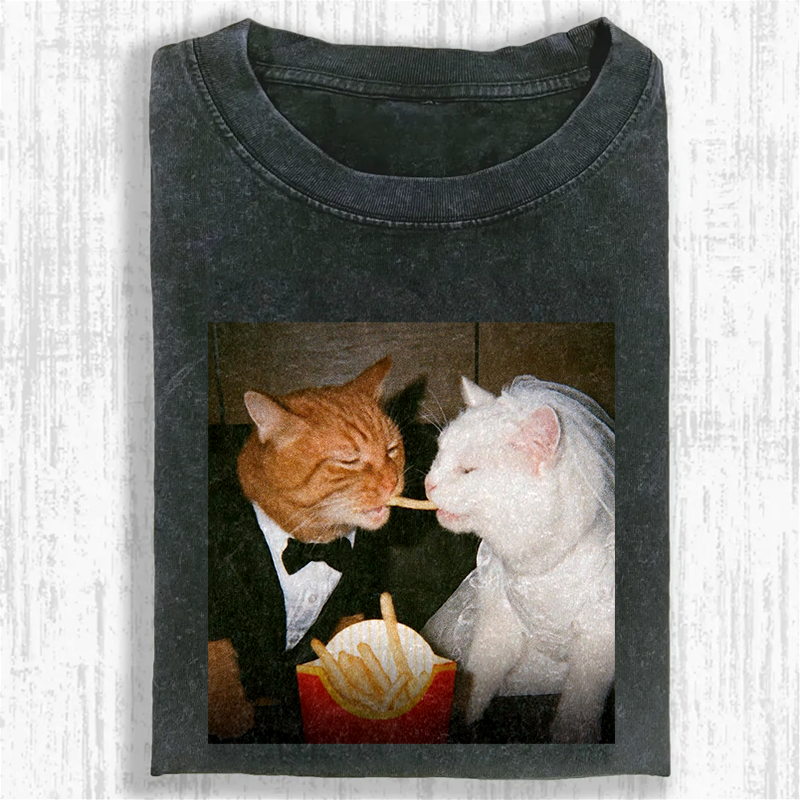 McWedding Meows Washed T-shirt