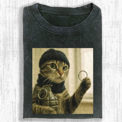 Feline Force Washed T-shirt
