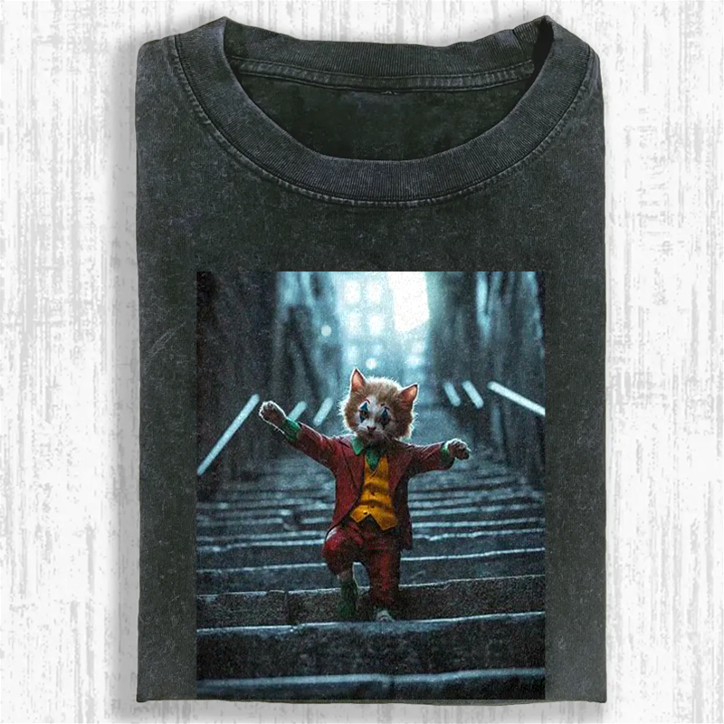 Jester Kitty Washed T-shirt