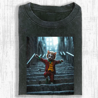 Jester Kitty Washed T-shirt
