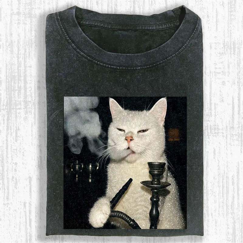 Smoke Master Kitty Washed T-shirt