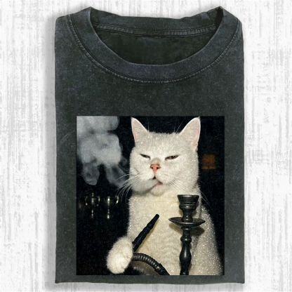 Smoke Master Kitty Washed T-shirt