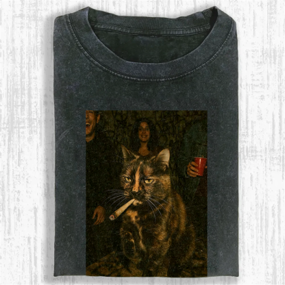 Underground Lounge Cat Washed T-shirt