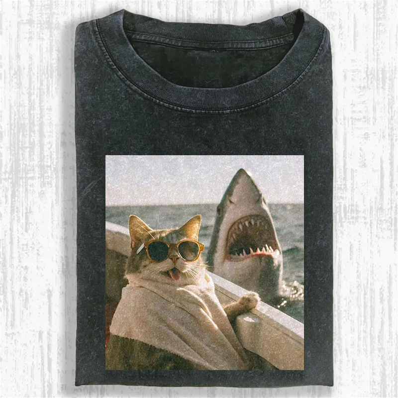 Shark Bait Survivor Washed T-shirt