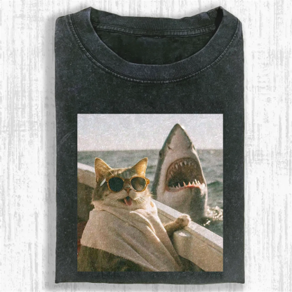 Shark Bait Survivor Washed T-shirt