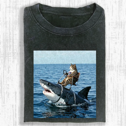 Shark Taxi Driver Washed T-shirt