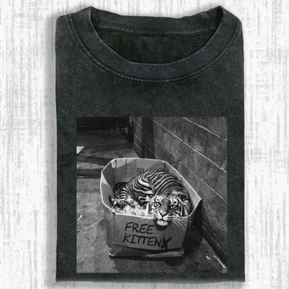 FREE KITTEN Washed T-shirt