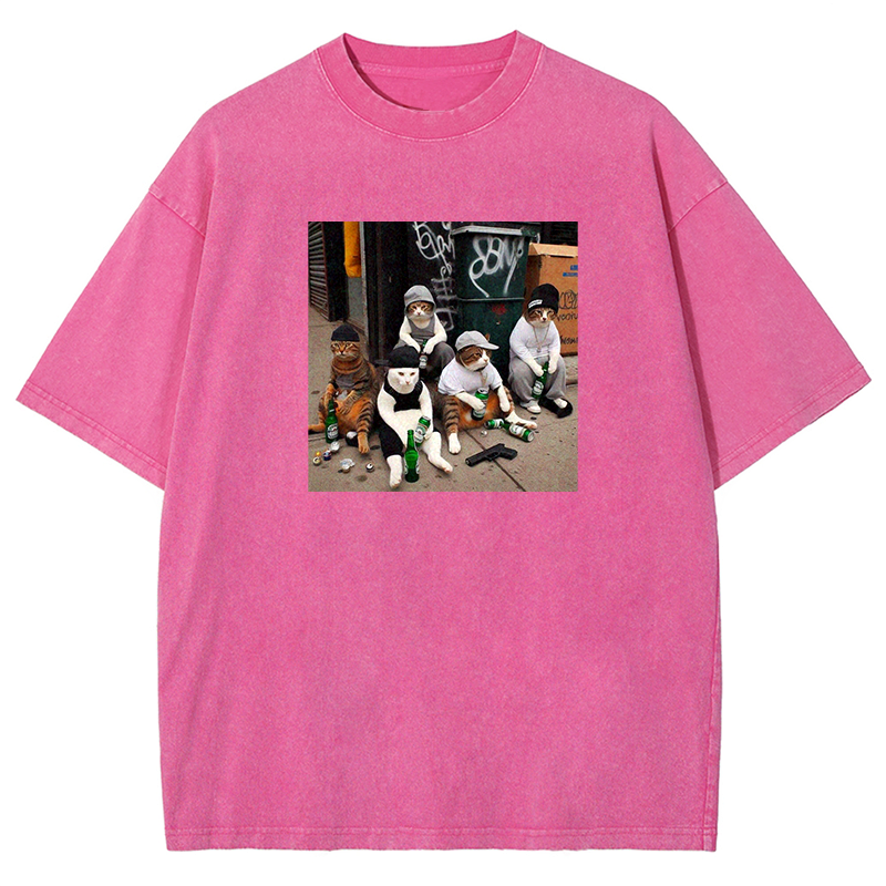 Street Gang Kitties Washed T-shirt