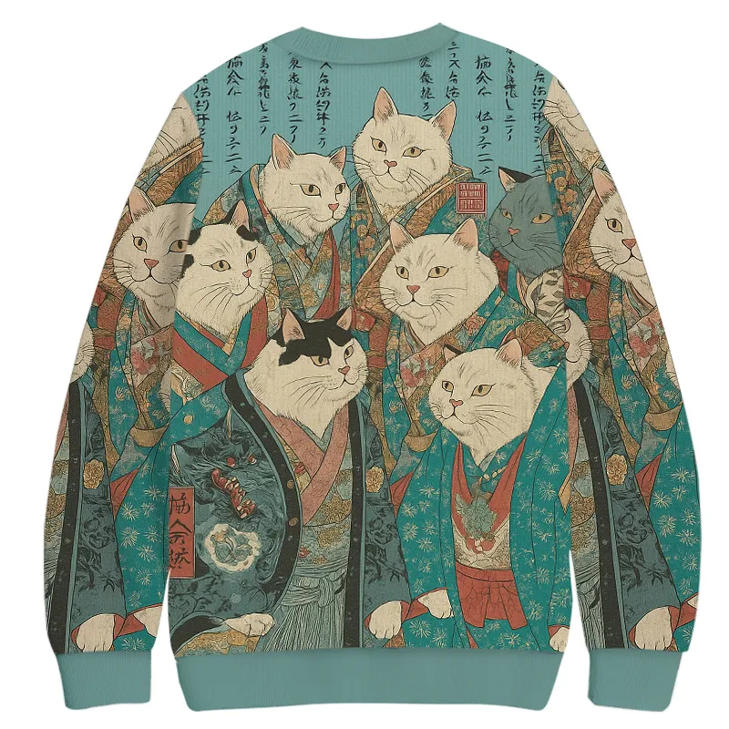 Ukiyo-e Cat Nobles Ugly Sweatshirt