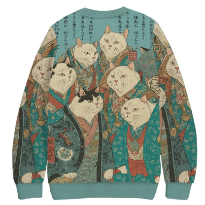 Ukiyo-e Cat Nobles Ugly Sweatshirt